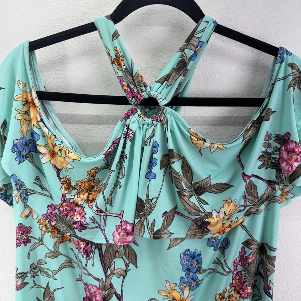 Green Floral Blouse Off Shoulder
